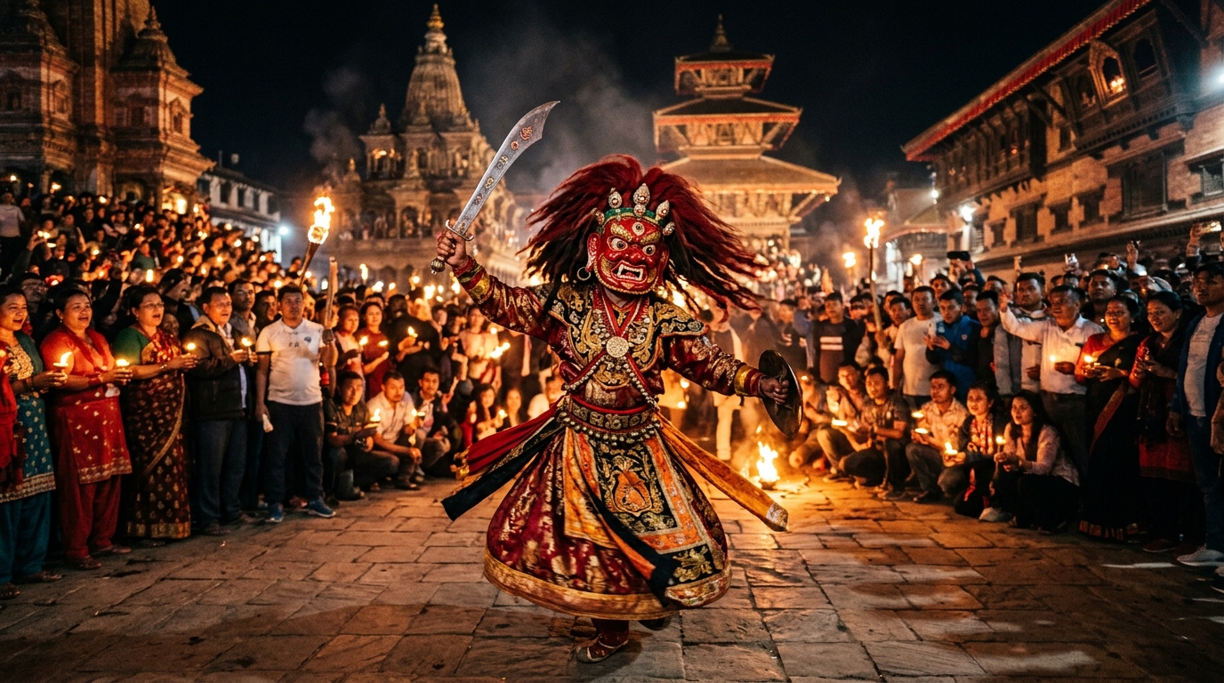 Indra Jatra — Day 3: Yeneya (Kumari Chariot Northern Route)